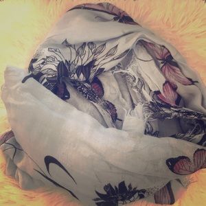 Blue butterfly scarf